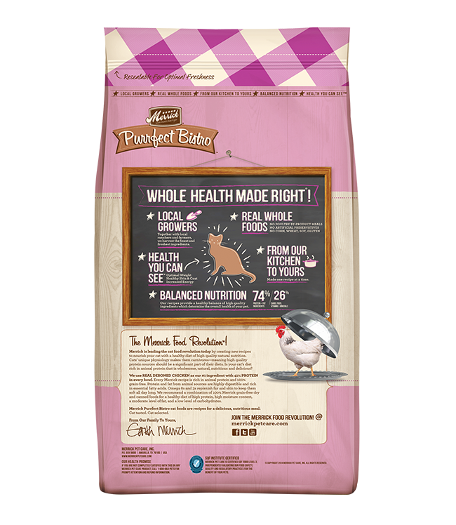 Merrick Purrfect Bistro Grain Free Healthy Kitten Dry Cat Food, 4-lb Bag