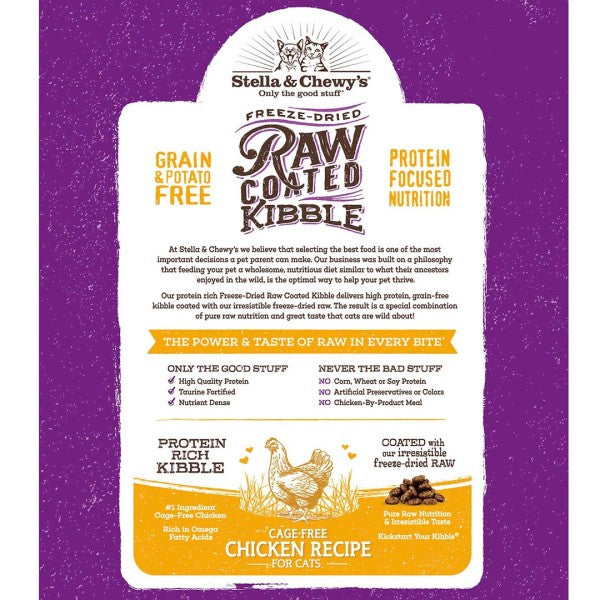 Stella & Chewy's Baked Kibble for Cats - Raw Coated Cage-Free Chicken Dry Cat Food