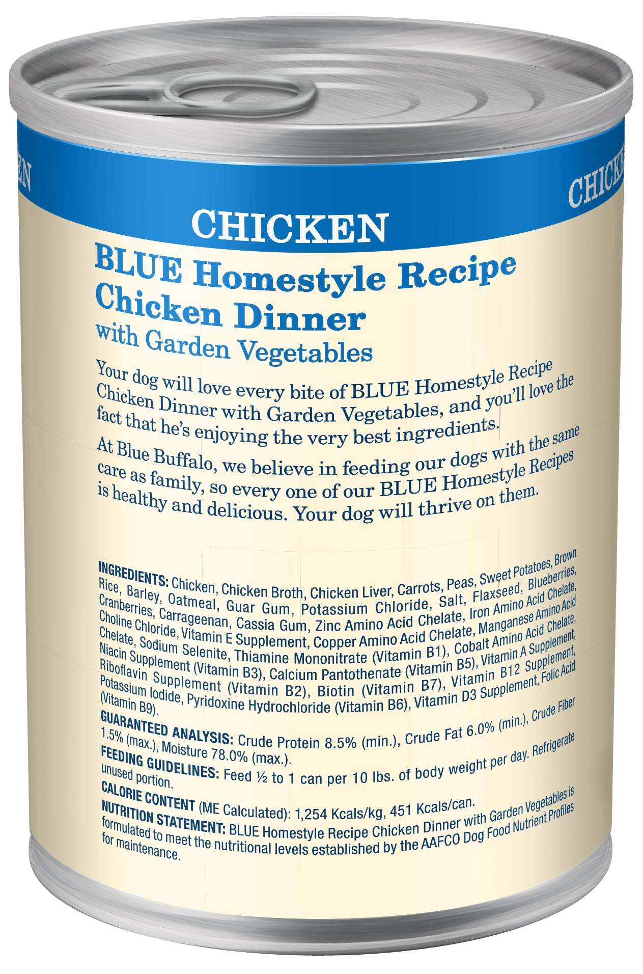 Blue Buffalo Homestyle Recipe Natural Adult Wet Dog Food, Chicken 12.5-oz, Case of 12