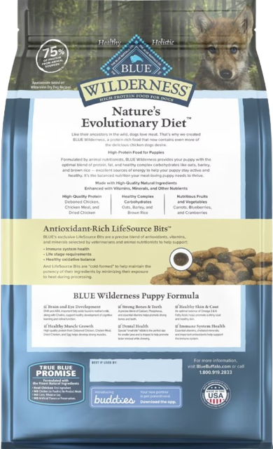 Blue Buffalo Wilderness Puppy Chicken And Brown Rice, Dry Dog Food