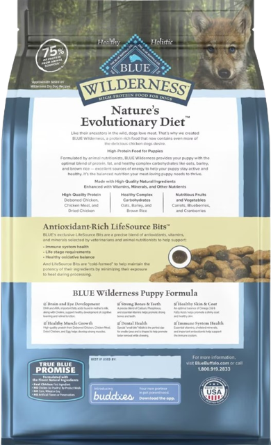 Blue Buffalo Wilderness Puppy Chicken And Brown Rice Dry Dog Food