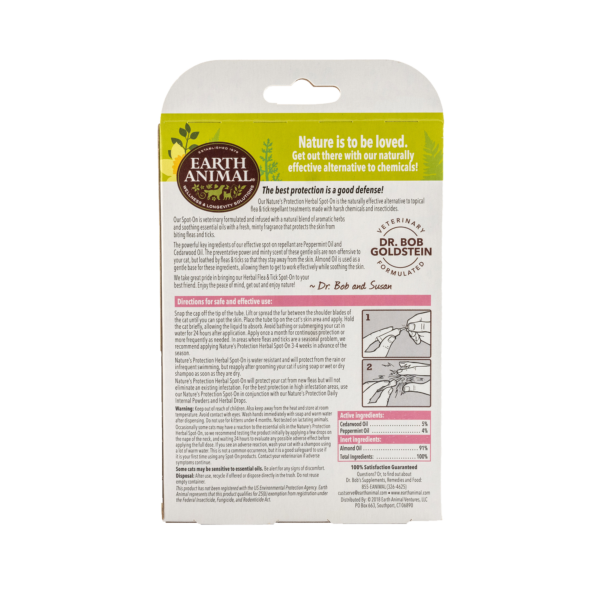 Earth Animal Nature’s Protection™ Flea & Tick Herbal Spot-On For Cats