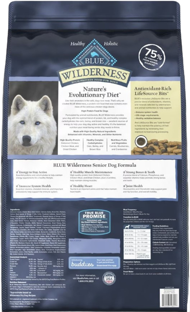 Blue Buffalo Wilderness Senior Chicken With Wholesome Grains Recipe, Dry Dog Food