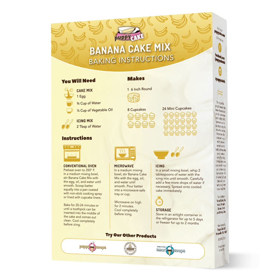 Puppy Cake Banana Cake Mix 9-Oz, Dog Treat