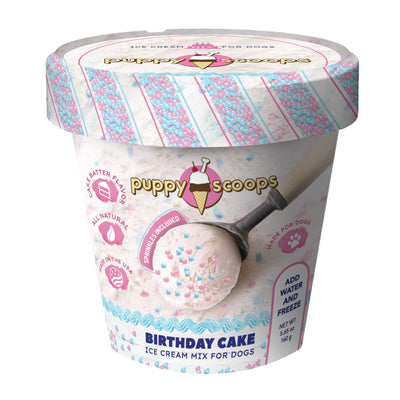Puppy Cake Puppy Scoops Ice Cream Mix Birthday Cake With Sprinkles 4.65-Oz, Dog Treat