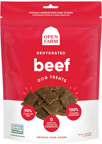 Open Farm Dehydrated Dog Treats, Beef Recipe, 4.5-oz Bag