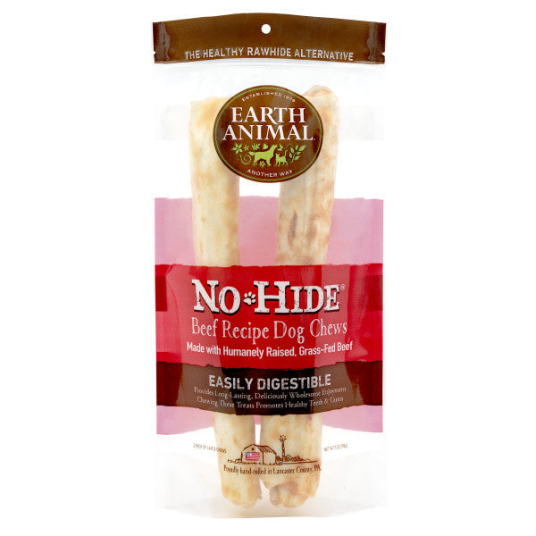 Earth Animal No-Hide Cage-Free Beef Natural Rawhide Alternative Dog Chew, 11-in