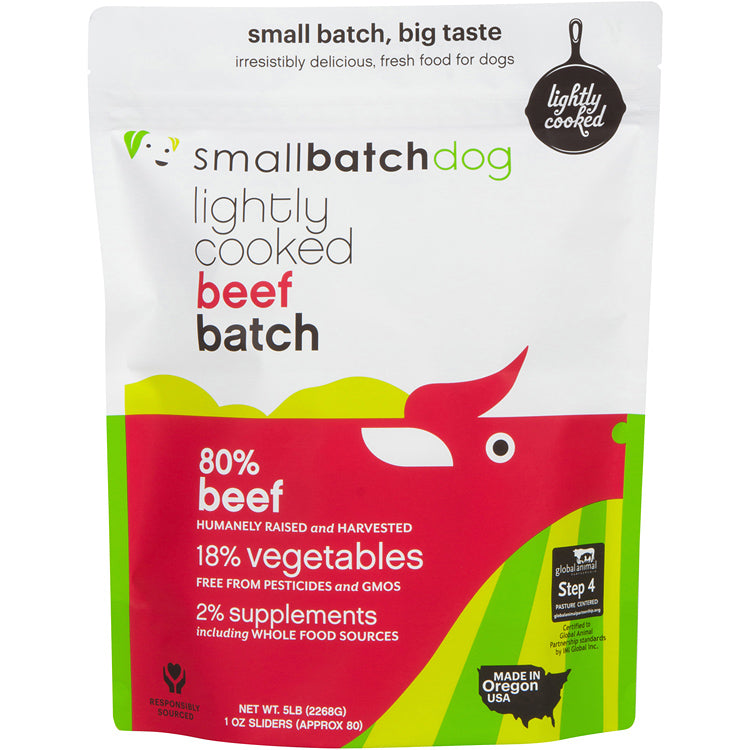 Smallbatch Lightly Cooked Frozen Dog Food, Beefbatch Sliders