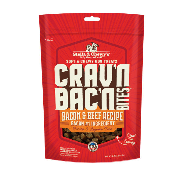 Stella & Chewy's Crav'n Bac'n Bites Beef, Treats for Dogs, 8.25-oz Bag