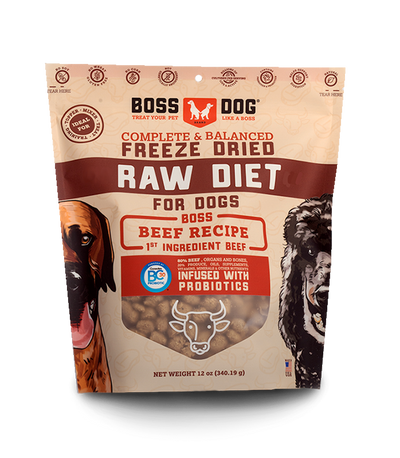 Boss Dog Adult Beef, Freeze-Dried Dog Food, 12-oz Bag