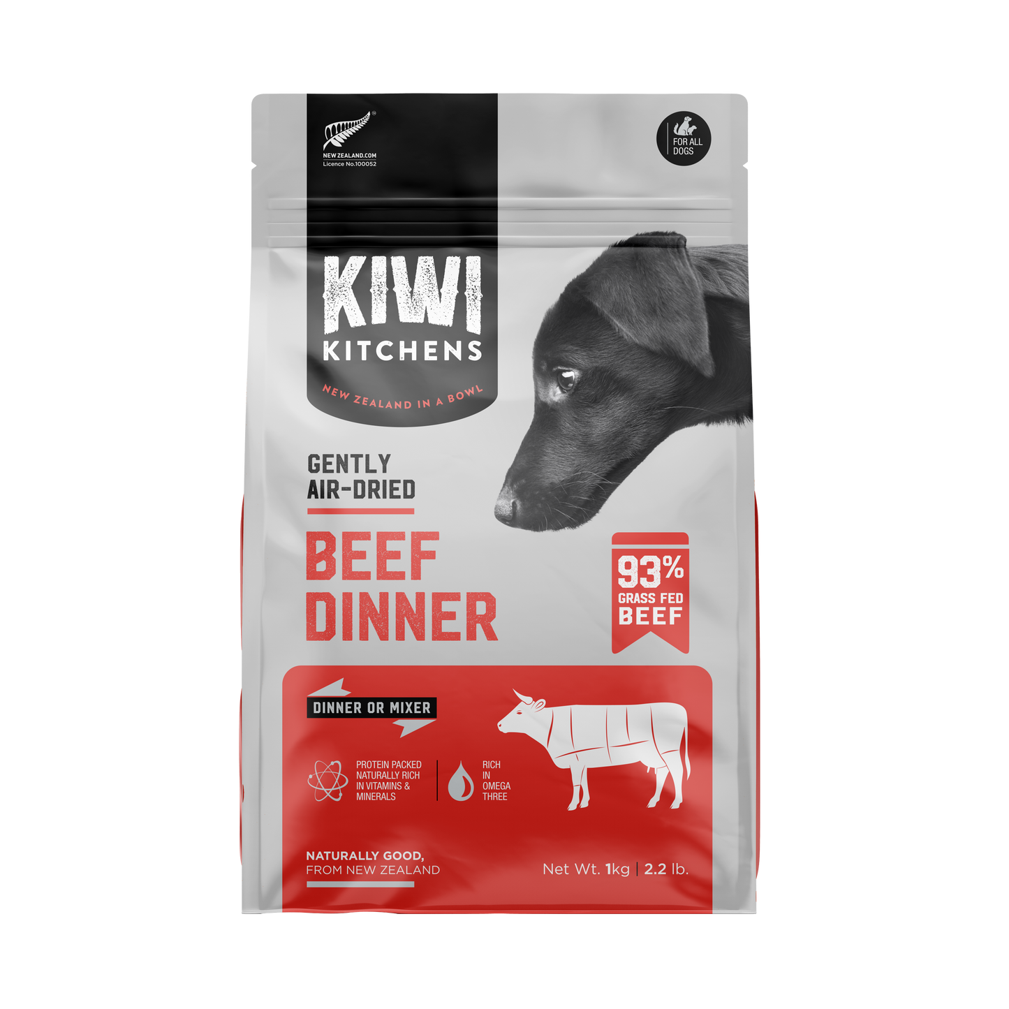 Kiwi Kitchens Beef Dinner, Air-Dried Dog Food
