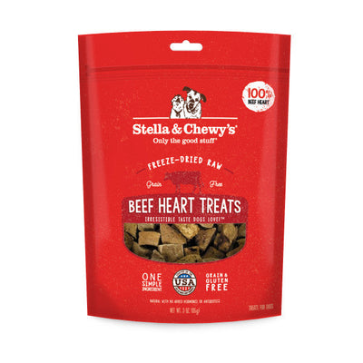 Stella & Chewy's Freeze-Dried Single Ingredient Beef Hearts Dog Treats, 3oz