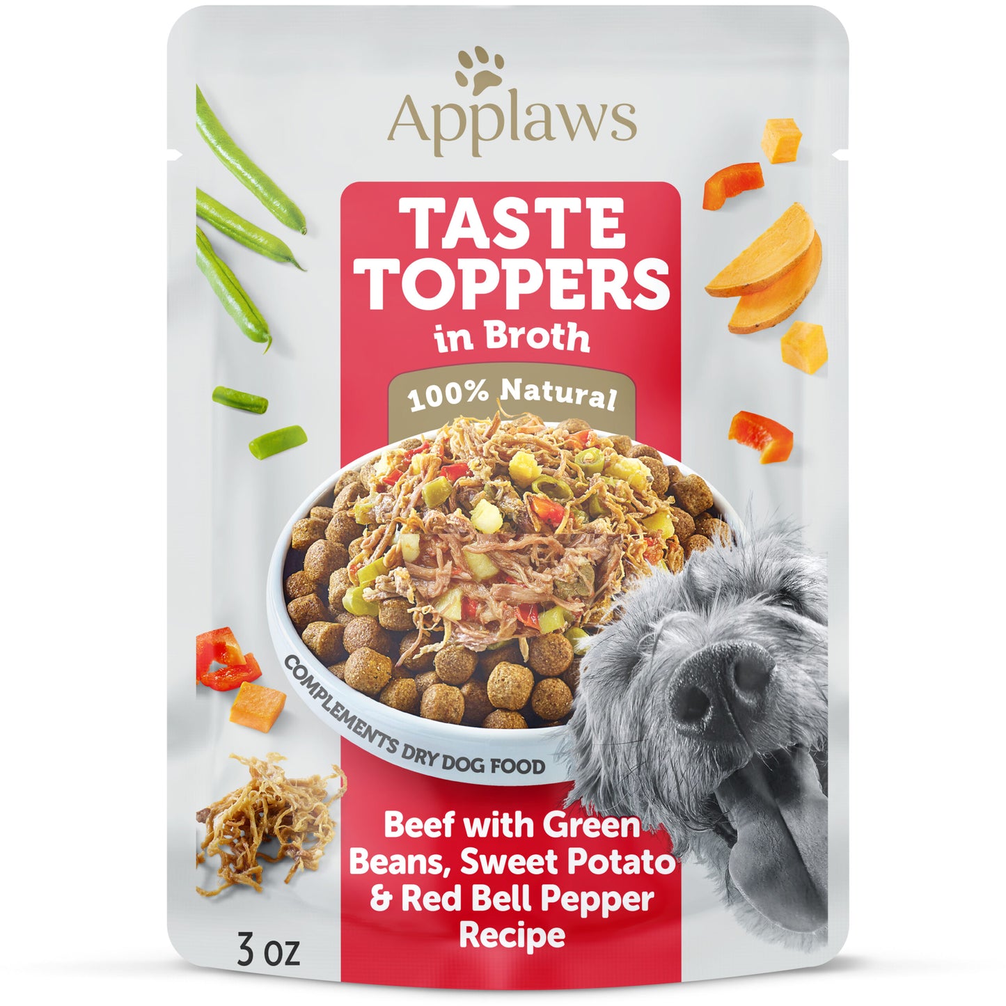 Applaws Taste Toppers In Broth Beef Recipe 3-oz, Dog Food Topper