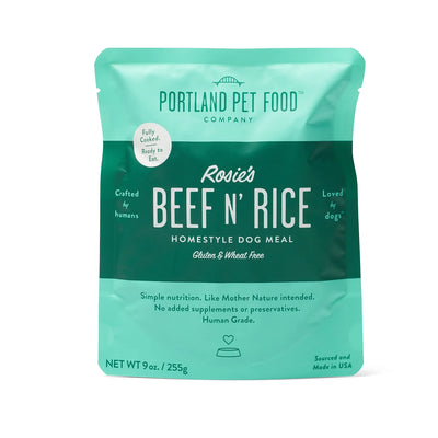 Portland Pet Food Company Rosie's Beef N' Rice Meal 9-Oz Pouch Wet Dog Food