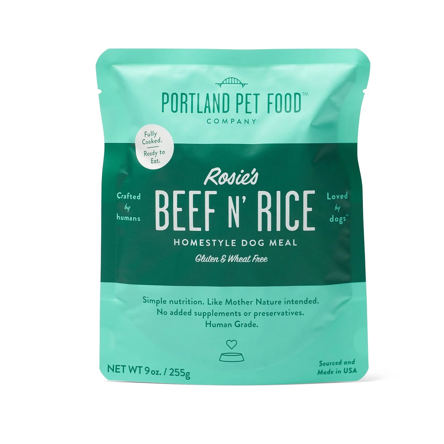 Portland Pet Food Company Rosie's Beef N' Rice Meal 9-Oz Pouch Wet Dog Food