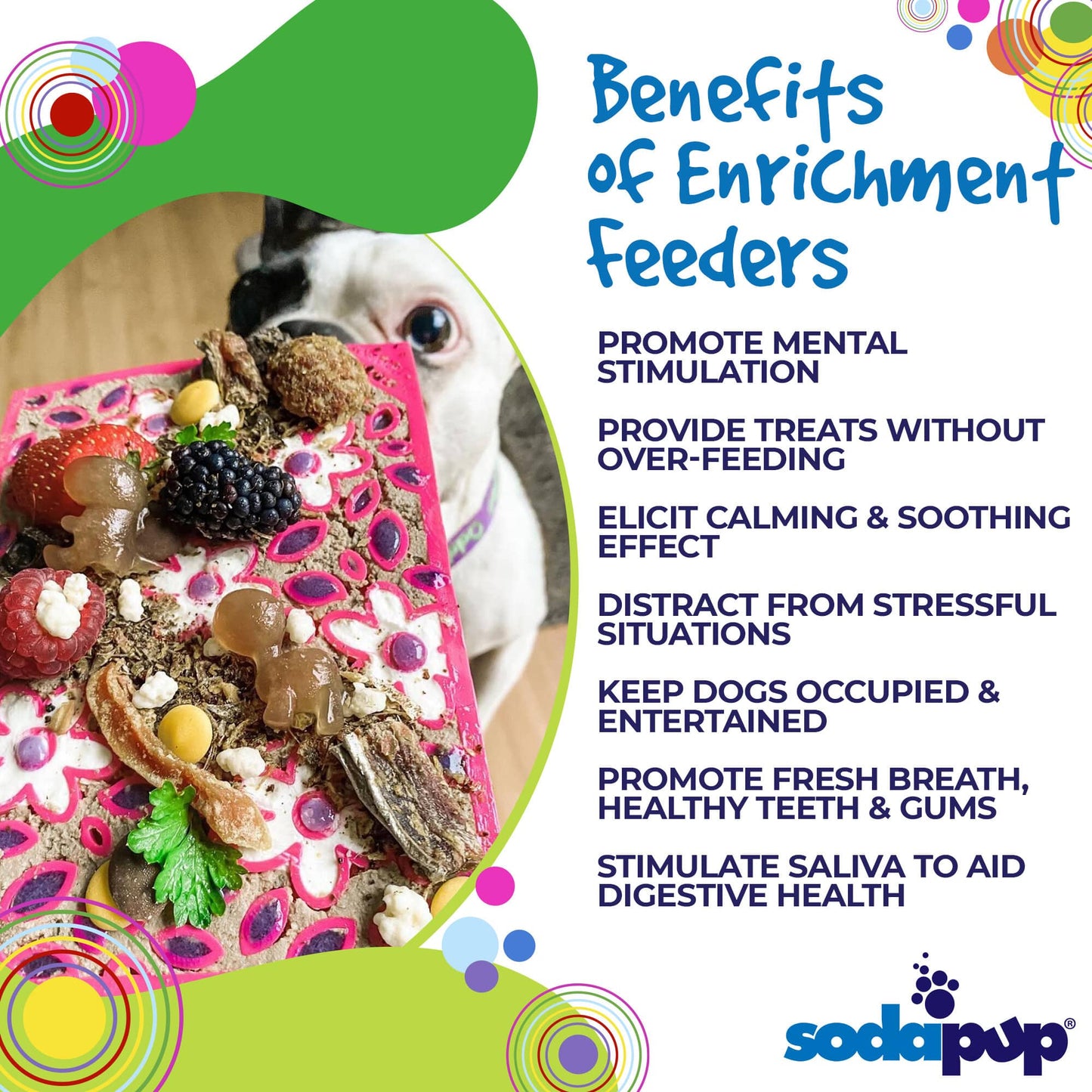 SodaPup Flower Power Emat Enrichment Small Lick Mat For Dogs