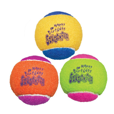 KONG SqueakAir Birthday Balls Dog Toys, Medium, 3-Pack