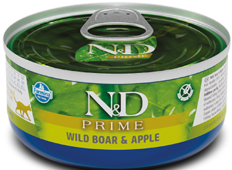 Farmina N&D Prime Cat Boar & Apple Recipe, Wet Cat Food, 2.5oz Case of 24