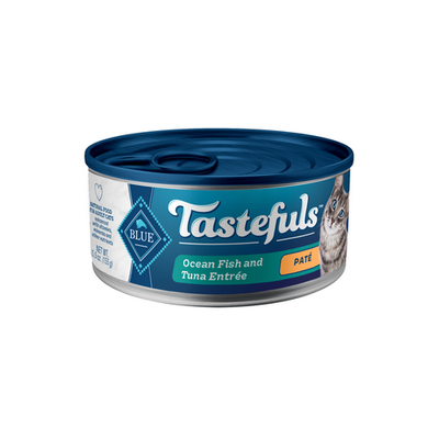 Blue Buffalo Tastefuls Natural Pate Wet Cat Food, Oceanfish and Tuna Entrée, 5.5-oz Case of 12