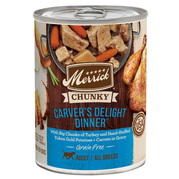 Merrick Chunky Carver Delight, Wet Dog Food, 12.7-oz, case of 12