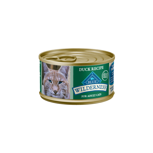 Blue Buffalo Wilderness High Protein Grain Free, Natural Adult Pate Wet Cat Food, Duck, 3-oz Case of 24