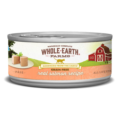Whole Earth Farms Grain Free Real Salmon Recipe Wet Cat Food, 2.75-oz Case of 24