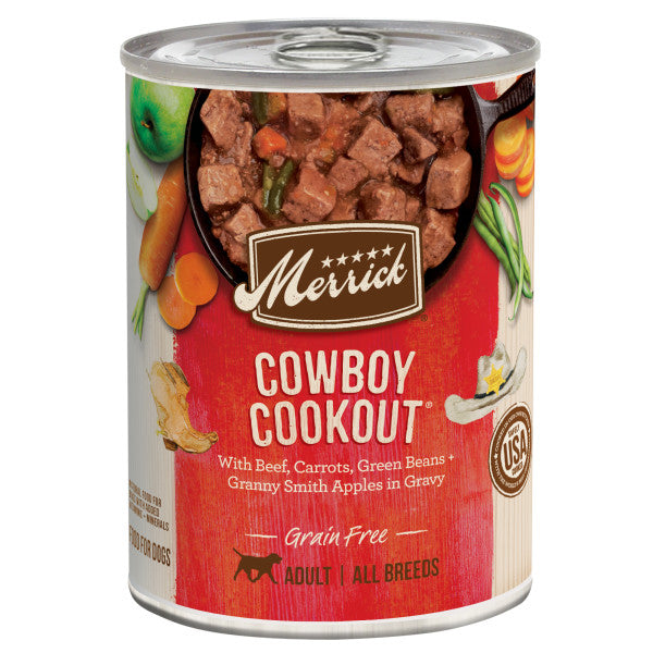 Merrick Cowboy Cookout, Wet Dog Food, 12.7-oz, case of 12