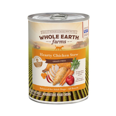 Whole Earth Farms Grain Free Hearty Chicken Stew Wet Dog Food, 12.7-oz Case of 12