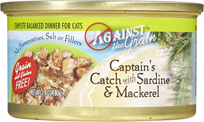 Against The Grain Captain's Catch With Sardine & Mackerel Recipe 2.8-oz, Wet Cat Food, Case Of 12