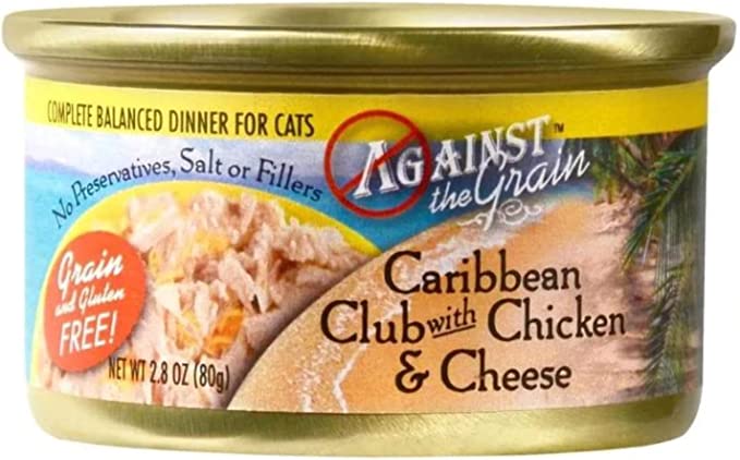 Against The Grain Caribbean Club With Chicken & Cheese Recipe 2.8-oz, Wet Cat Food, Case Of 12