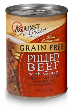 Against The Grain Pulled Beef With Gravy 12-oz, Wet Dog Food, Case Of 12