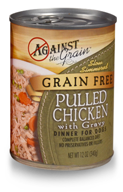 Against The Grain Pulled Chicken With Gravy 12-oz, Wet Dog Food, Case Of 12