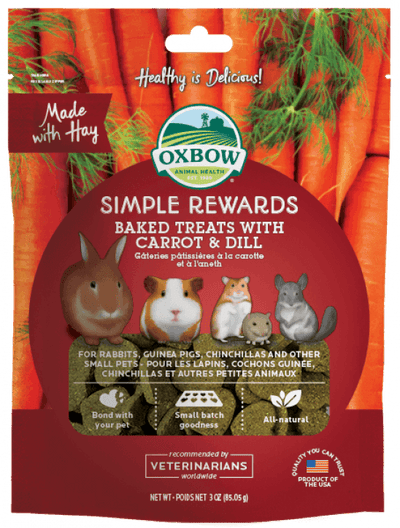 Oxbow Simple Rewards Baked Treats with Carrot And Dill For Small Animals, 3-oz Bag