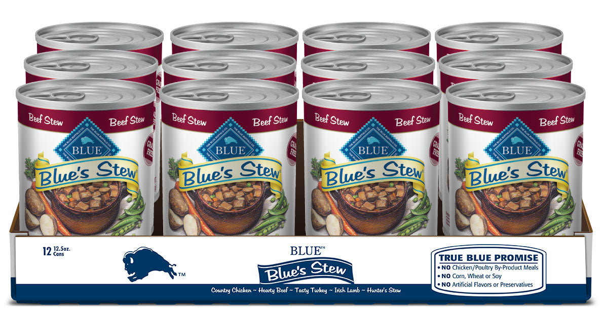 Blue Buffalo Blue's Stew Natural Adult Wet Dog Food, Beef Stew 12.5-oz, Case of 12