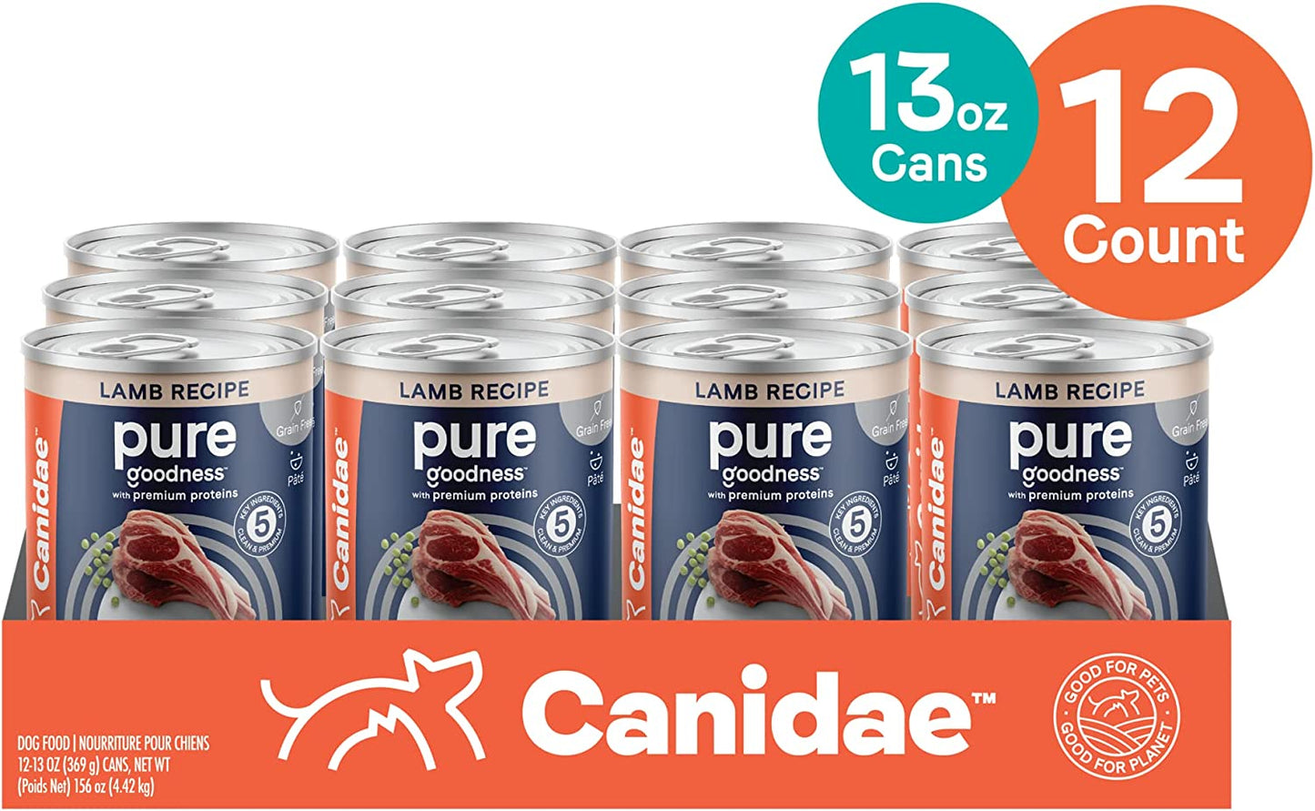 Canidae Pure Lamb Recipe 13-oz, Wet Dog Food, Case Of 12