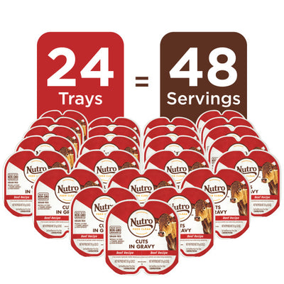 Nutro Grain Free Natural Wet Cat Food Cuts in Gravy Beef Recipe, 2.64-oz Case of 24