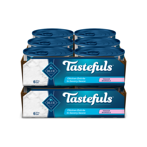 Blue Buffalo Tastefuls Natural Tender Morsels Wet Cat Food, Chicken Entrée, 3-oz Case of 12
