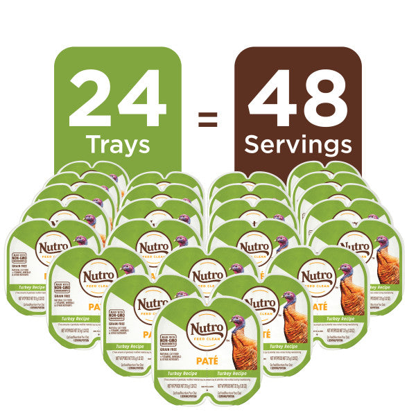 Nutro Grain Free Natural Wet Cat Food Paté Turkey Recipe, 2.64-oz Case of 24