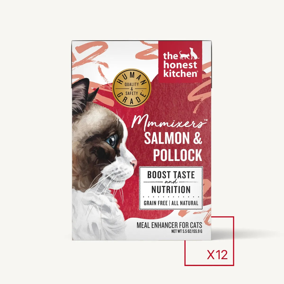 The Honest Kitchen Mmmixers - Salmon and Pollock Wet Cat Food Topper, 5.5-oz Case of 12
