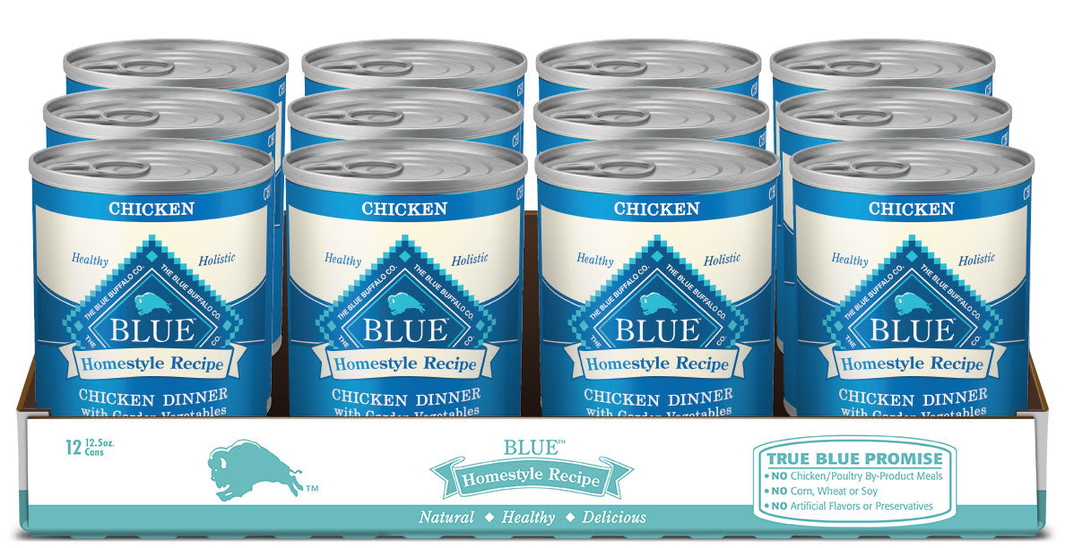 Blue Buffalo Homestyle Recipe Natural Adult Wet Dog Food, Chicken 12.5-oz, Case of 12