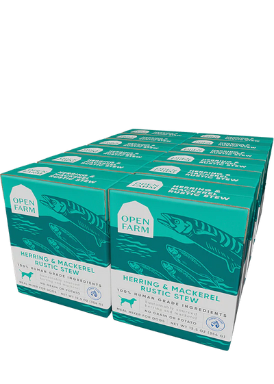 Open Farm Herring and Mackerel Rustic Stew, Wet Dog Topper, 12.5oz Case of 12