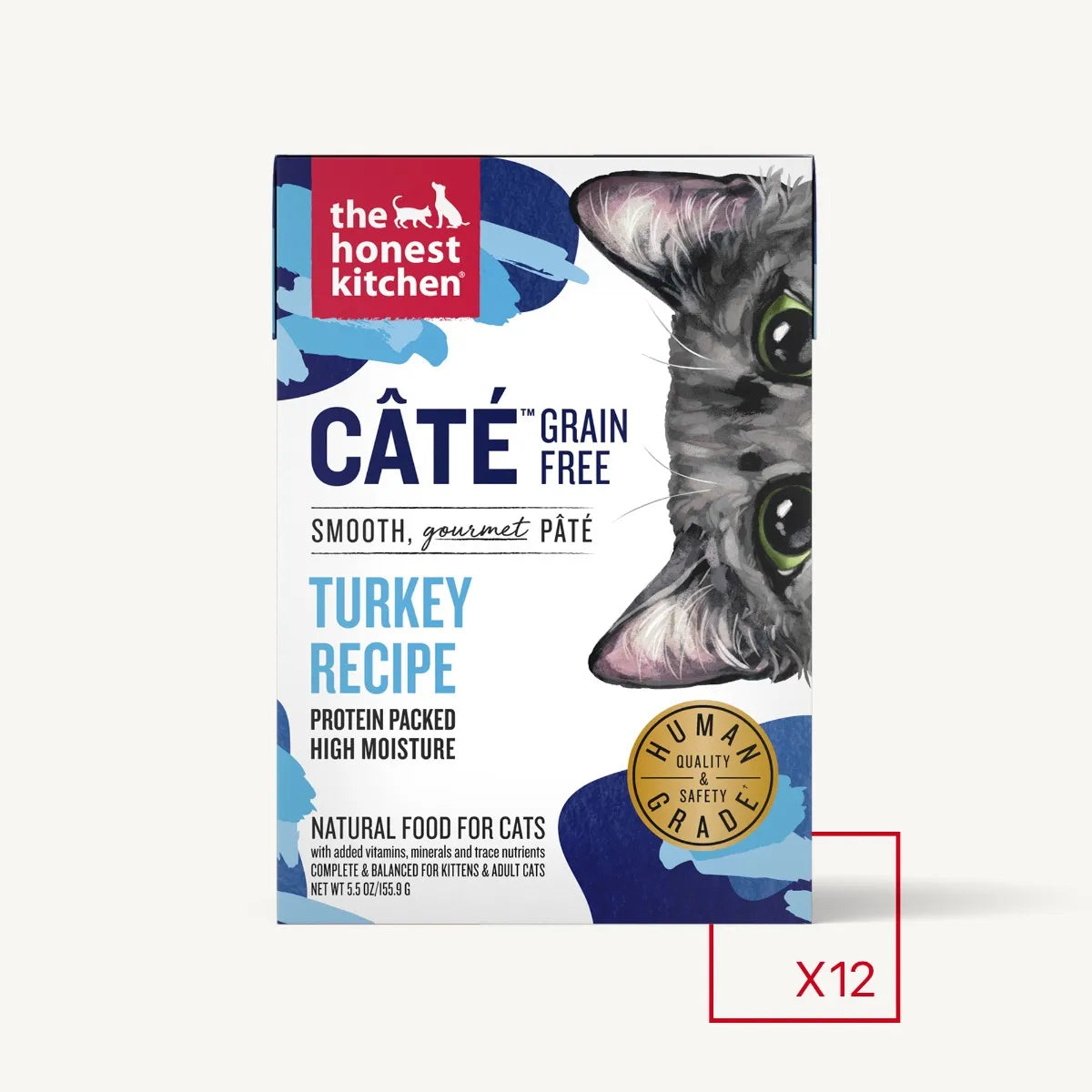 The Honest Kitchen Cate' - Grain Free Turkey Pate, Wet Cat Food, 5.5-oz Case of 12