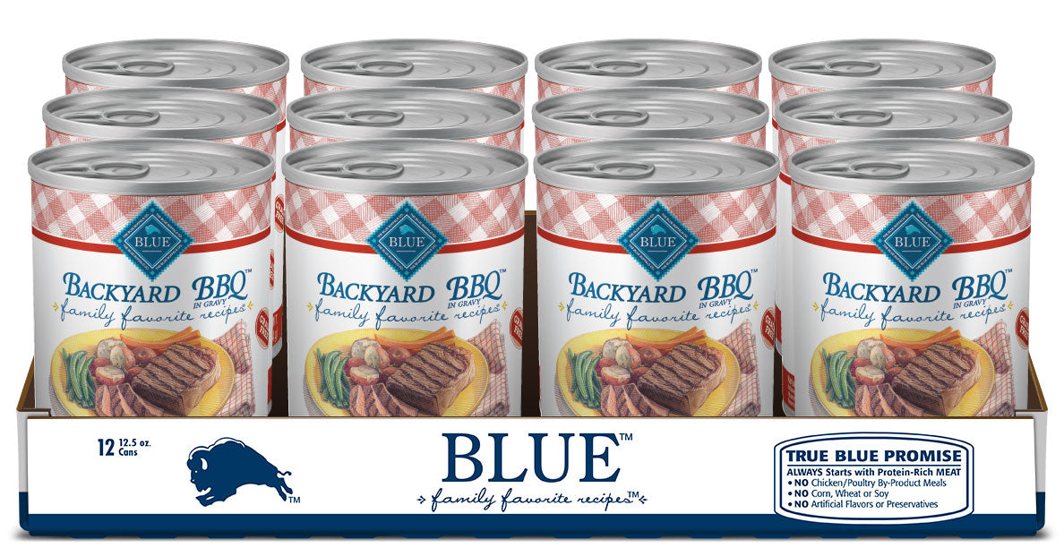 Blue Buffalo Family Favorites Natural Adult Wet Dog Food, Backyard BBQ 12.5-oz, Case of 12