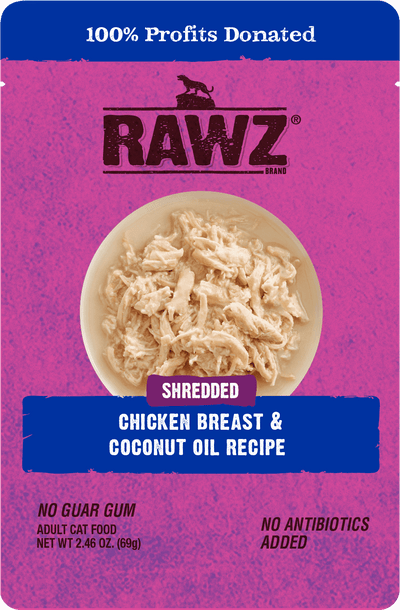 RAWZ® Shredded Chicken Breast and Coconut Oil Recipe 2.46-oz, Wet Cat Food