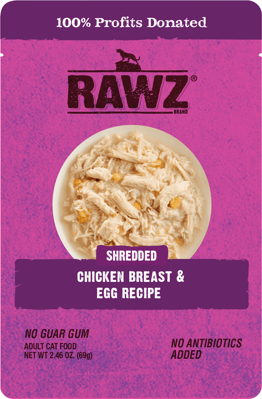 RAWZ® Shredded Chicken and Egg Recipe 2.46-oz, Wet Cat Food