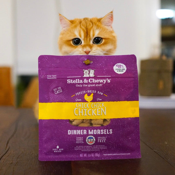 Stella & Chewy's Freeze-Dried Morsels for Cats - Chick Chick Chicken Recipe, Freeze-Dried Raw Cat Food