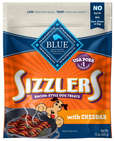 Blue Buffalo Sizzlers Cheddar Recipe 15-oz, Dog Treat