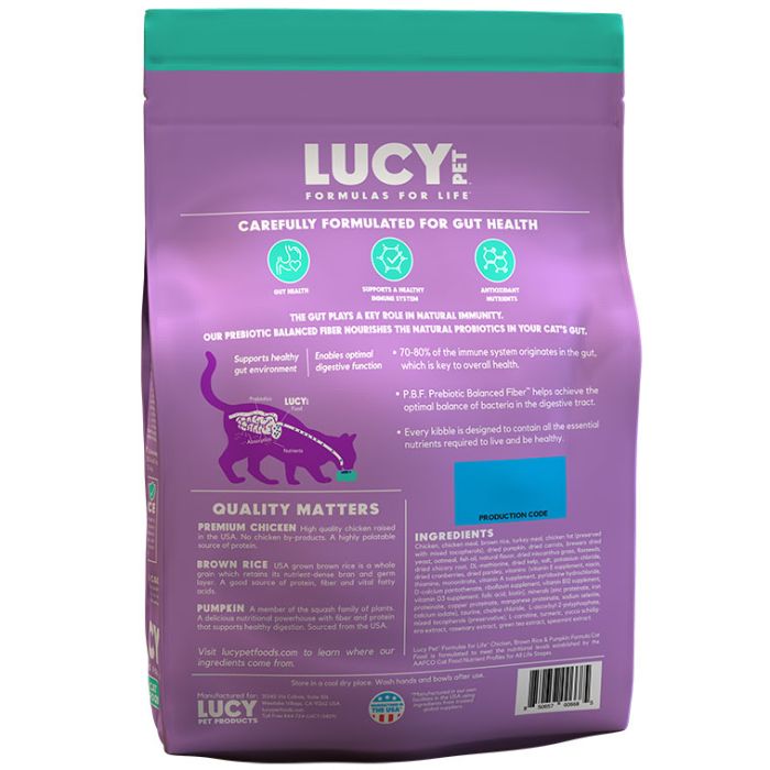 Lucy Pet Chicken Brown Rice And Pumpkin Limited Ingredient Diet Dry Cat Food