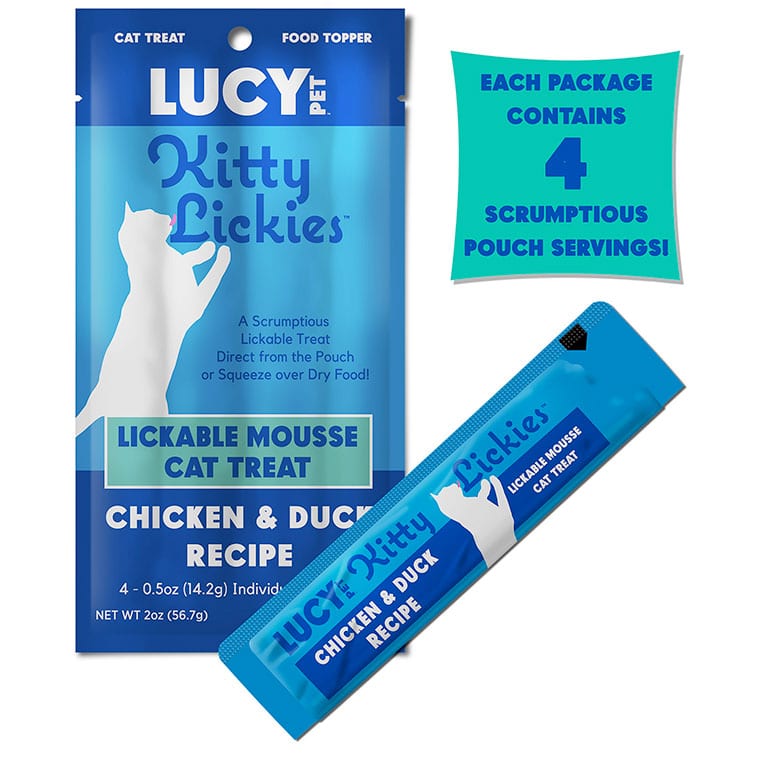 Lucy Pet Kitty Lickies Chicken & Duck Recipe 2-oz, 4-Pack, Cat Treat