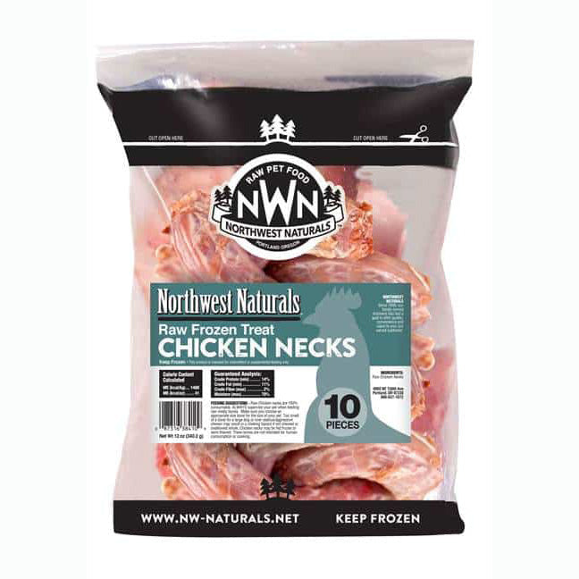 Northwest Naturals Frozen Raw Chicken Necks, Pet Chew